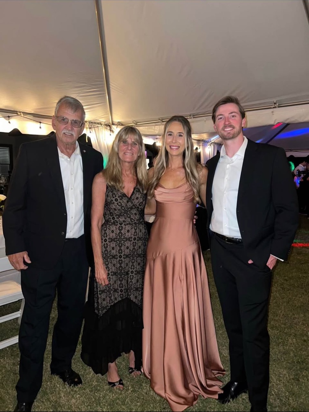 Azazie Rose Gold Satin Bridal Party Gown